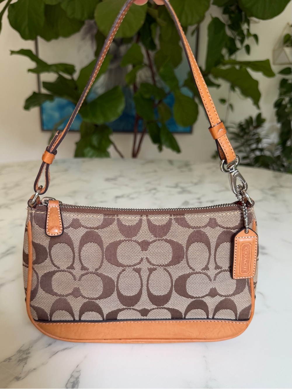 Coach Y2K Vintage Signature Demi Mini Shoulder Bag 6094 Khaki Tan